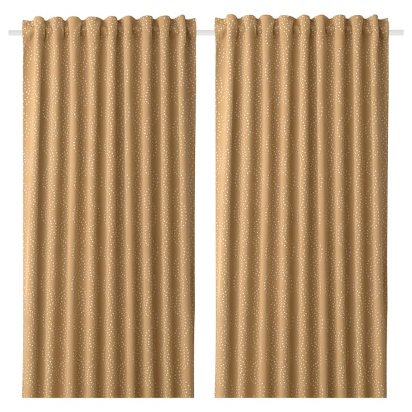 PRAKTRÖLLIKA Rideaux assombrissants, 2 panneaux, beige, 57x98 "