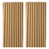 PRAKTRÖLLIKA Rideaux assombrissants, 2 panneaux, beige, 57x98 "