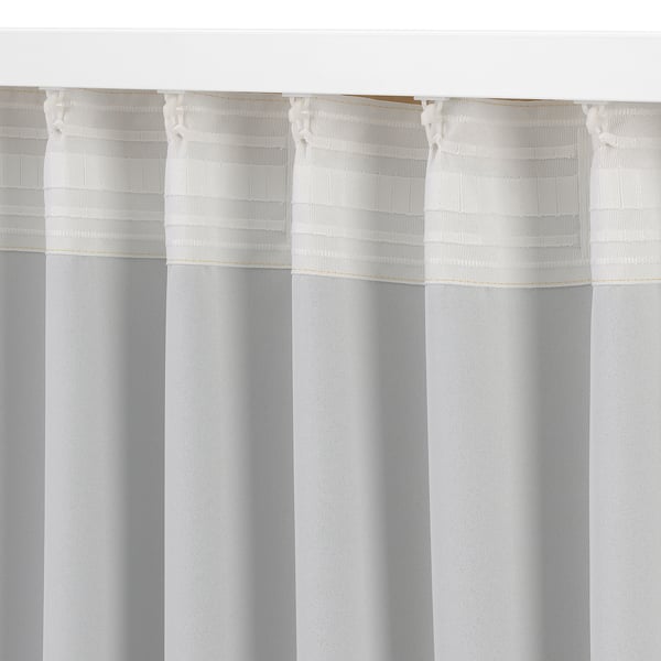 PRAKTRÖLLIKA Rideaux assombrissants, 2 panneaux, beige, 57x98 "