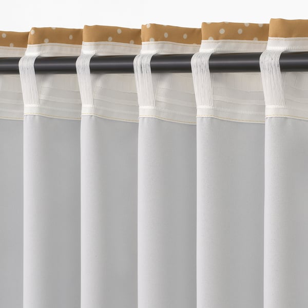PRAKTRÖLLIKA Rideaux assombrissants, 2 panneaux, beige, 57x98 "