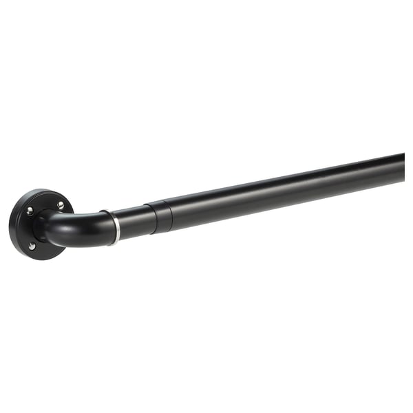 PRAKTSTENÖRT Ens. tringle à rideaux, noir, 47 ¼-82 ¾ 1 1/8 "