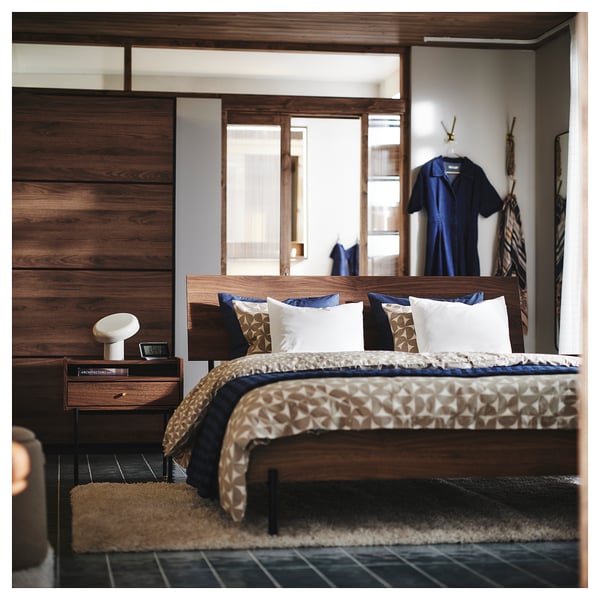 RÅDMANSÖ Table de chevet, brun effet noyer, 21 1/4x15 1/8x22 7/8 "