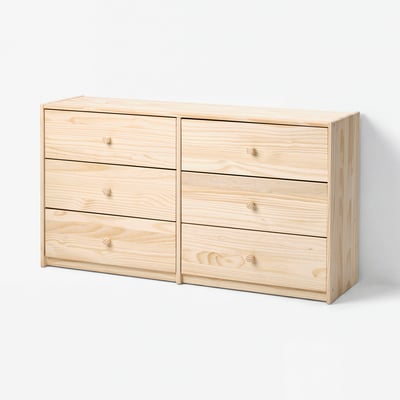 RAST Commode à 6 tiroirs, pin, 48 7/8x26 3/4 "