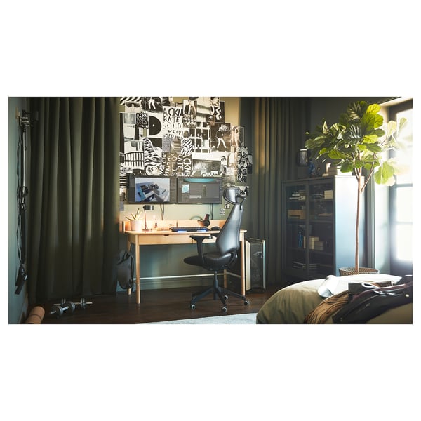 RIDSPÖ Bureau, chêne, 55 1/8x27 1/2 "