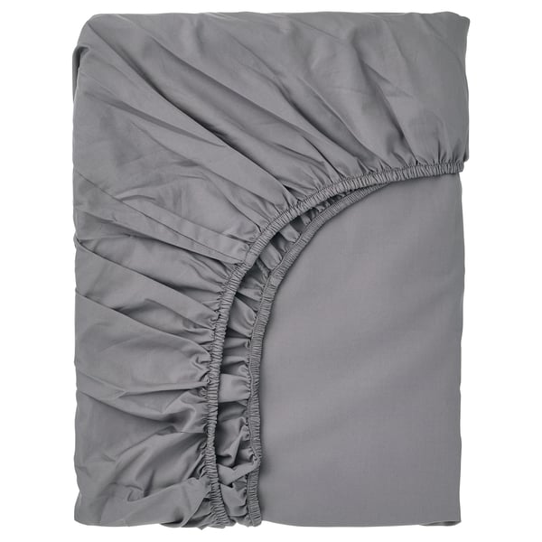 RÖNNVECKMAL Drap-housse, gris, Très grand 2 places