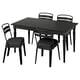 ROSENTORP / RAMSNÄS Table et 4 chaises, noir/noir, 61/84 5/8x34 1/4 "