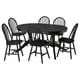 ROSENTORP / SKOGSTA Table et 6 chaises, noir/noir, 63/84 5/8x43 1/4 "