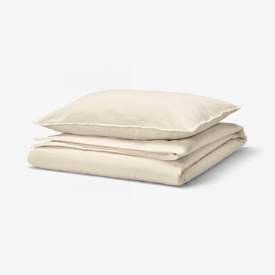 RUNDHAGTORN Housse de couette et taie(s), beige, 1 place