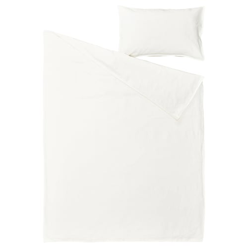 RUNDHAGTORN Housse de couette et taie(s), blanc, 1 place