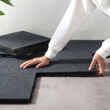 RUNNEN Caillebotis, textile gris foncé, 9 pied carré