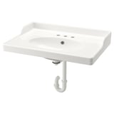 RUTSJÖN Lavabo avec siphon, blanc largeur 20 cm (8"), 31 3/8x21 7/8 "