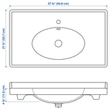RUTSJÖN Lavabo, blanc, 37 3/8x21 7/8 "