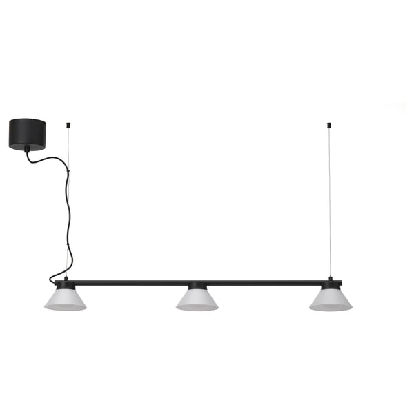 SAMBORD Suspension à 3 lampes, noir/blanc