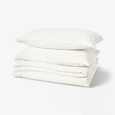 SCHERSMIN Housse de couette et taie(s), blanc, 2 places/grand 2 places