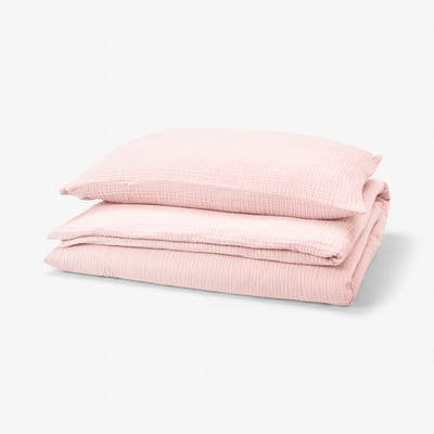 SCHERSMIN Housse de couette et taie(s), rose clair, 1 place