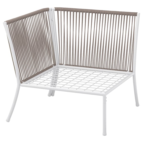 SEGERÖN Chauffeuse d'angle, extérieur, blanc/beige