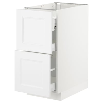 SEKTION Arm inf 2 faces/3 tiroirs, blanc Maximera/Axstad blanc mat, 15x24x30 "