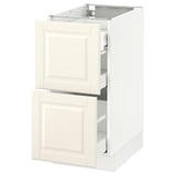 SEKTION Arm inf 2 faces/3 tiroirs, blanc Maximera/Bodbyn blanc cassé, 15x24x30 "
