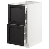 SEKTION Arm inf 2 faces/3 tiroirs, blanc Maximera/Lerhyttan teinté noir, 15x24x30 "