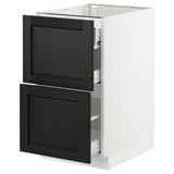 SEKTION Arm inf 2 faces/3 tiroirs, blanc Maximera/Lerhyttan teinté noir, 18x24x30 "