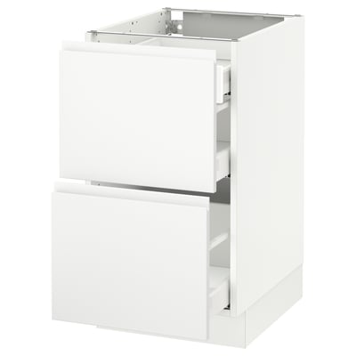 SEKTION Arm inf 2 faces/3 tiroirs, blanc Maximera/Voxtorp blanc mat, 18x24x30 "