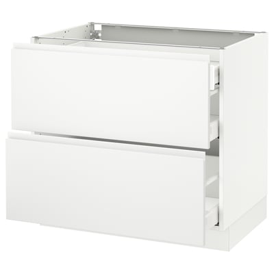 SEKTION Arm inf 2 faces/3 tiroirs, blanc Maximera/Voxtorp blanc mat, 36x24x30 "