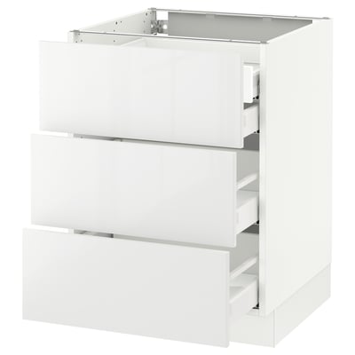 SEKTION Arm inf 3 faces/4 tiroirs, blanc Maximera/Ringhult blanc, 24x24x30 "
