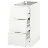 SEKTION Arm inf 3 faces/4 tiroirs, blanc Maximera/Voxtorp blanc mat, 15x24x30 "