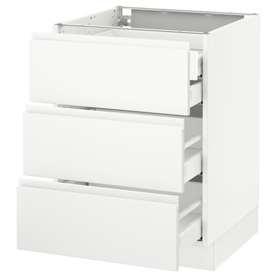 SEKTION Arm inf 3 faces/4 tiroirs, blanc Maximera/Voxtorp blanc mat, 24x24x30 "