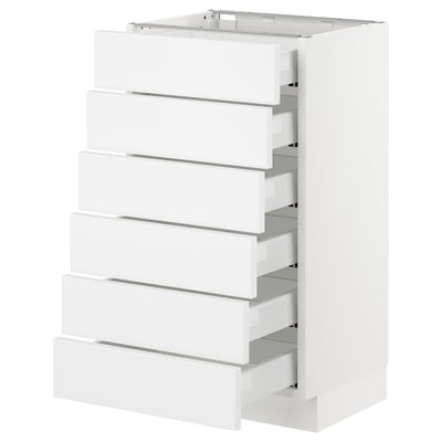 SEKTION Arm inf 6 faces/6 tir bas, blanc Maximera/Axstad blanc mat, 18x15x30 "