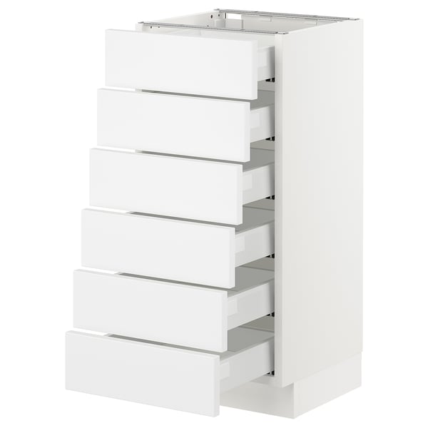 SEKTION Arm inf 6 faces/6 tir bas, blanc Maximera/Axstad blanc mat, 15x15x30 "