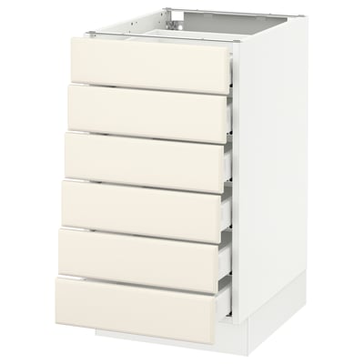 SEKTION Arm inf 6 faces/6 tir bas, blanc Maximera/Bodbyn blanc cassé, 18x24x30 "