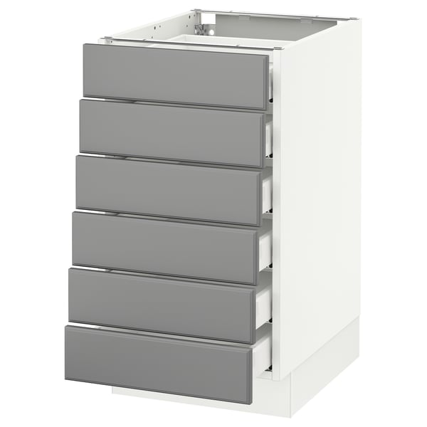 SEKTION Arm inf 6 faces/6 tir bas, blanc Maximera/Bodbyn gris, 18x24x30 "