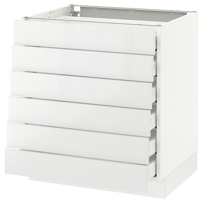 SEKTION Arm inf 6 faces/6 tir bas, blanc Maximera/Ringhult blanc, 30x24x30 "