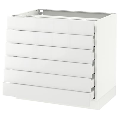 SEKTION Arm inf 6 faces/6 tir bas, blanc Maximera/Ringhult blanc, 36x24x30 "