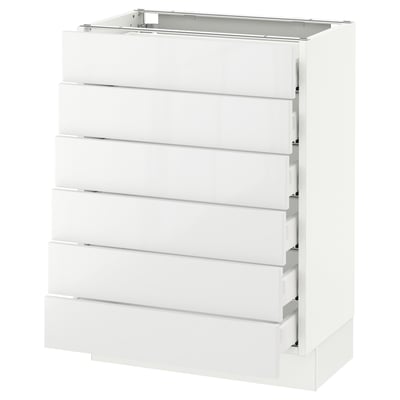 SEKTION Arm inf 6 faces/6 tir bas, blanc Maximera/Ringhult blanc, 24x15x30 "