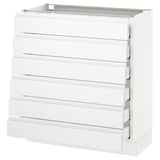 SEKTION Arm inf 6 faces/6 tir bas, blanc Maximera/Voxtorp blanc mat, 30x15x30 "