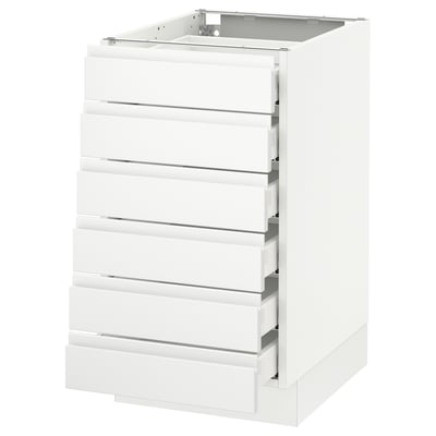 SEKTION Arm inf 6 faces/6 tir bas, blanc Maximera/Voxtorp blanc mat, 18x24x30 "