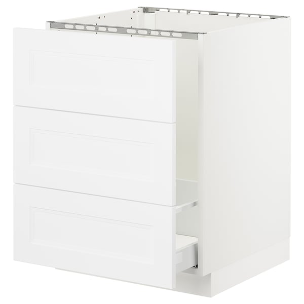 SEKTION Arm inf évier/tri/3 faces, blanc Maximera/Axstad blanc mat, 24x24x30 "