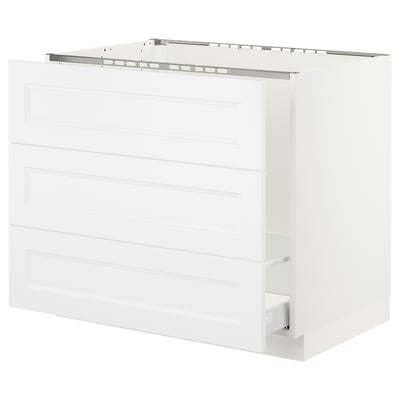 SEKTION Arm inf évier/tri/3 faces, blanc Maximera/Axstad blanc mat, 36x24x30 "