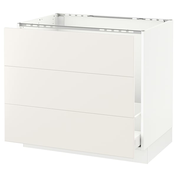 SEKTION Arm inf évier/tri/3 faces, blanc Maximera/Veddinge blanc, 36x24x30 "