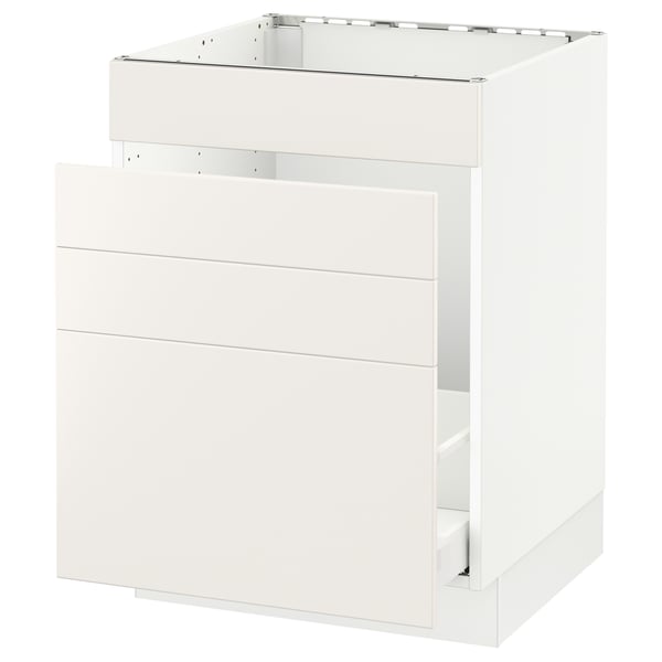 SEKTION Arm inf évier/tri/4 faces, blanc Maximera/Veddinge blanc, 24x24x30 "