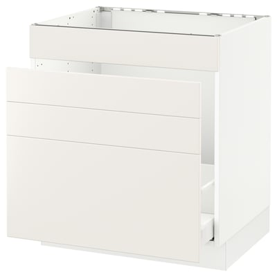 SEKTION Arm inf évier/tri/4 faces, blanc Maximera/Veddinge blanc, 30x24x30 "