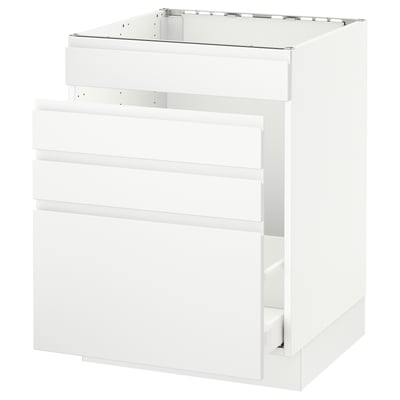 SEKTION Arm inf évier/tri/4 faces, blanc Maximera/Voxtorp blanc mat, 24x24x30 "