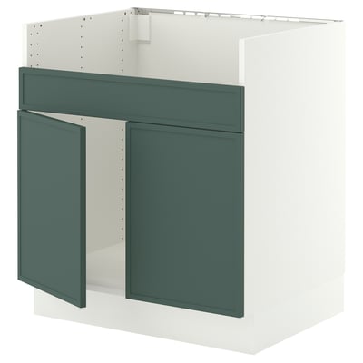 SEKTION Arm inf pr évier TALLSJÖN, blanc/Aspudden gris-vert foncé, 30x24x30 "