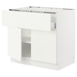SEKTION Arm inf pr plaque/tiroir/tabl/2pts, blanc/Vallstena blanc, 36x24x30 "