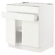 SEKTION Arm inf tble cuis/2 ptes/2 fac/1tir, blanc/Vallstena blanc, 30x24x30 "