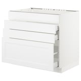 SEKTION Arm inf tble cuis/4 faces/3 tir, blanc Maximera/Axstad blanc mat, 36x24x30 "