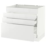SEKTION Arm inf tble cuis/4 faces/3 tir, blanc Maximera/Ringhult blanc, 36x24x30 "