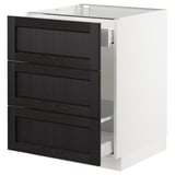 SEKTION Arm inf tri/3 faces, blanc Maximera/Lerhyttan teinté noir, 24x24x30 "